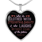 Proverbs 31:25 Inspired Circle Pendant Necklace