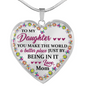 To My Daughter Inspired Circle Pendant Necklace