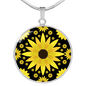 Sunflower Pattern - Luxury Necklace w/ Circle Pendant
