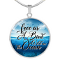 Free Bird Wild Ocean - Circle Pendant Necklace