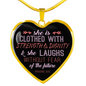 Proverbs 31:25 Inspired Circle Pendant Necklace