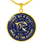 Free Bird Wild Ocean - Circle Pendant Necklace