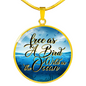 Free Bird Wild Ocean - Circle Pendant Necklace