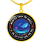 Sea Design Psalm 93:4 - Circle Pendant Necklace