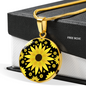 Sunflower Pattern - Luxury Necklace w/ Circle Pendant