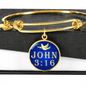 John 3:16 - Luxury Bangle w/ Blue Charm