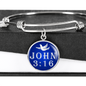 John 3:16 - Luxury Bangle w/ Blue Charm