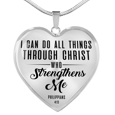 Philippians 4:13 - Premium Heart Necklace