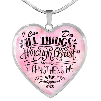 Philippians 4:13 (Heart) - Luxury Heart Necklace