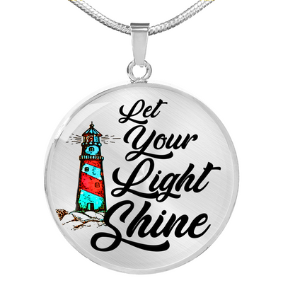 Let Your Light Shine (Lighthouse) - Circle Pendant Necklace
